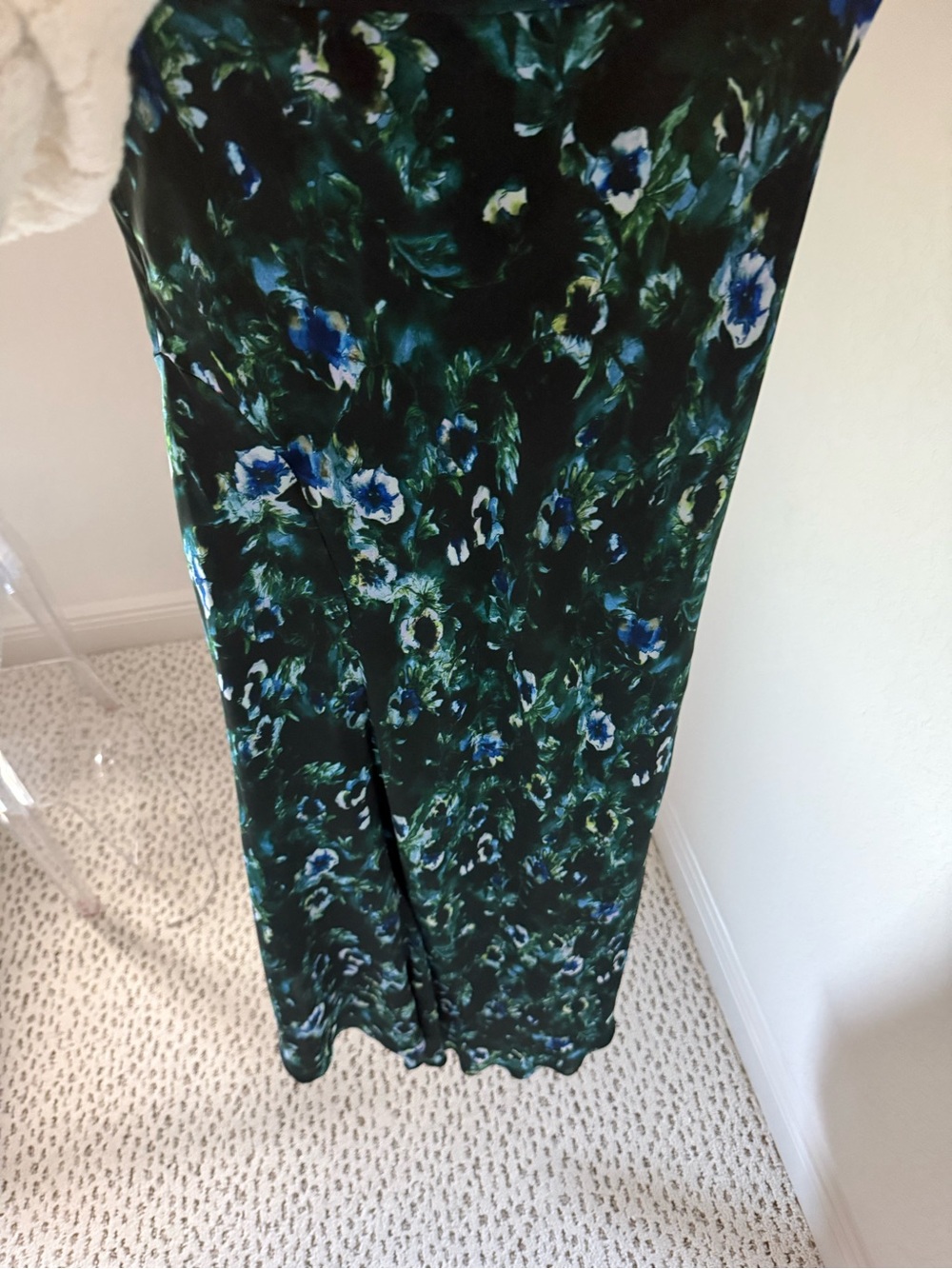 Haute Hippie Black and Green Floral High-Low Skirt with matching top - Picture 8 of 11
